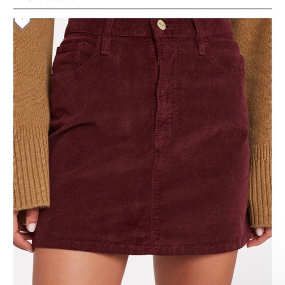 Frame Denim Dresses & Skirts - FRAME Le Mini Corduroy Skirt Burgundy Sz 31